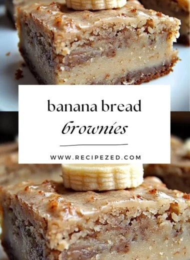 Delicious banana bread brownies fresh out of the oven