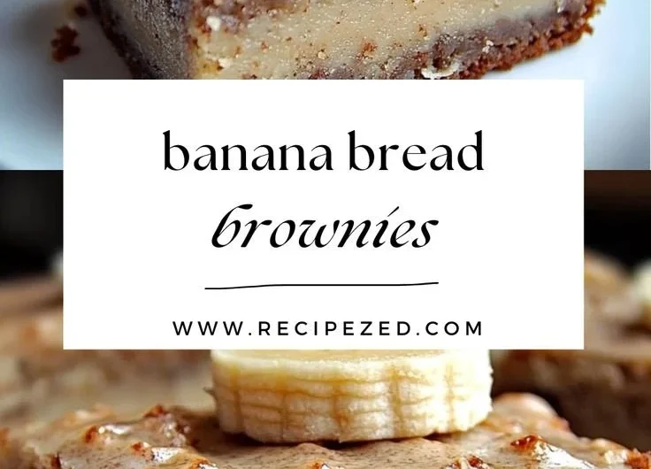 Delicious banana bread brownies fresh out of the oven
