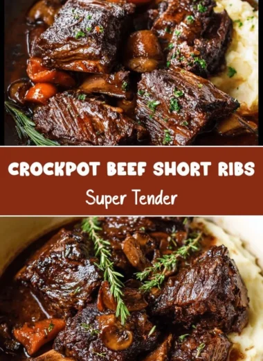 Delicious crockpot beef short ribs recipe for tender and flavorful meat.
