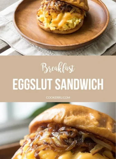 Delicious Eggslut breakfast sandwich with creamy eggs and premium ingredients