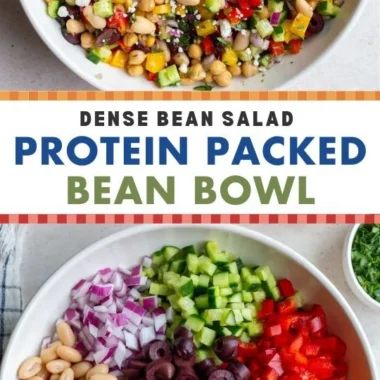High Protein Vegetarian Salad with fresh vegetables and legumes