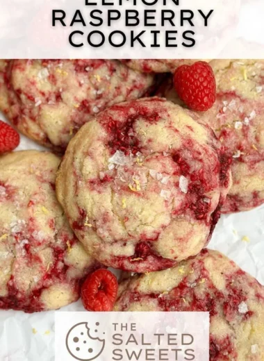 Freshly baked Lemon Raspberry Cookies on a cooling rack