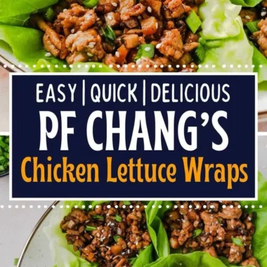 Delicious PF Chang's Chicken Lettuce Wraps served in crisp lettuce cups