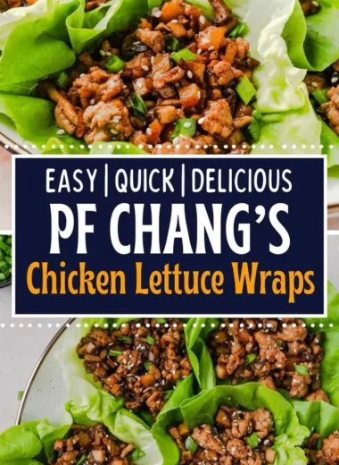 Delicious PF Chang's Chicken Lettuce Wraps served in crisp lettuce cups