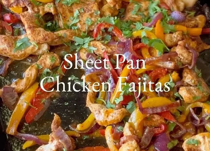 Delicious Sheet Pan Chicken Fajitas with colorful peppers and onions
