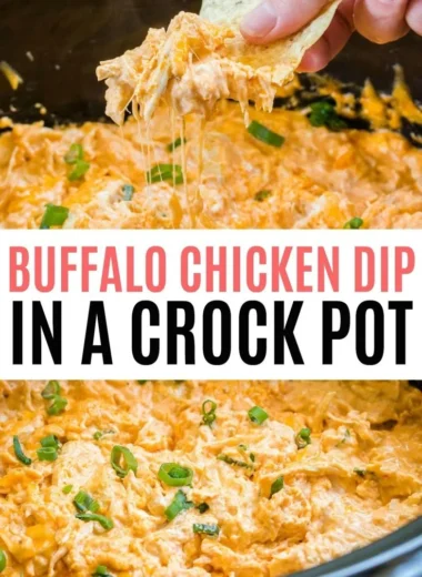 Delicious Spicy Buffalo Chicken Dip served in a bowl with chips