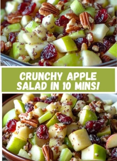 Fresh and colorful apple salad with a variety of ingredients in a bowl