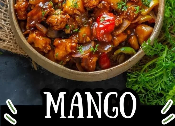Asian Mango Chicken dish with vibrant colors and fresh ingredients