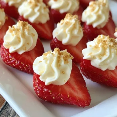Deliciously stuffed deviled strawberries appetizer with cream filling