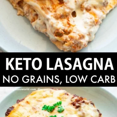 Delicious Keto Lasagna with layers of cheese and low-carb ingredients