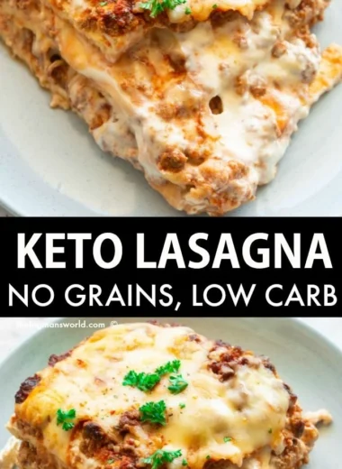 Delicious Keto Lasagna with layers of cheese and low-carb ingredients