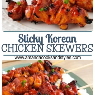 Korean Chicken Skewers marinated and grilled to perfection