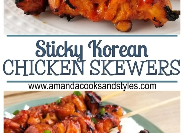 Korean Chicken Skewers marinated and grilled to perfection