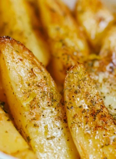 Cozy Greek lemon potatoes seasoned with herbs and lemon