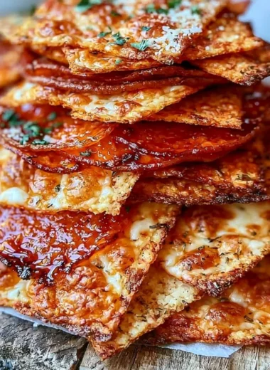 Cozy Keto Pepperoni Cheese Chips for a low-carb snack
