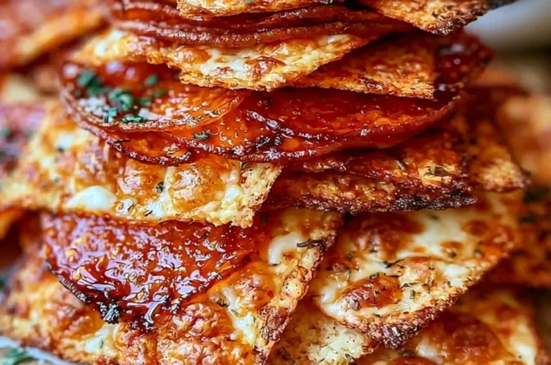 Cozy Keto Pepperoni Cheese Chips for a low-carb snack