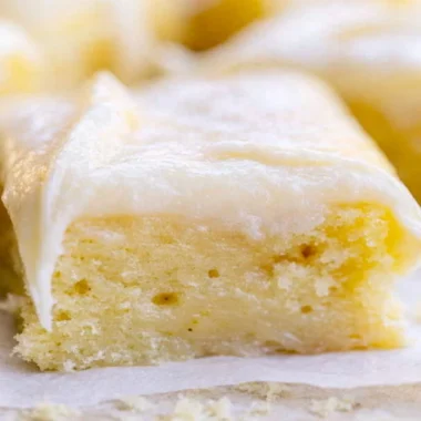 Cozy White Texas Sheet Cake decorated and ready to serve