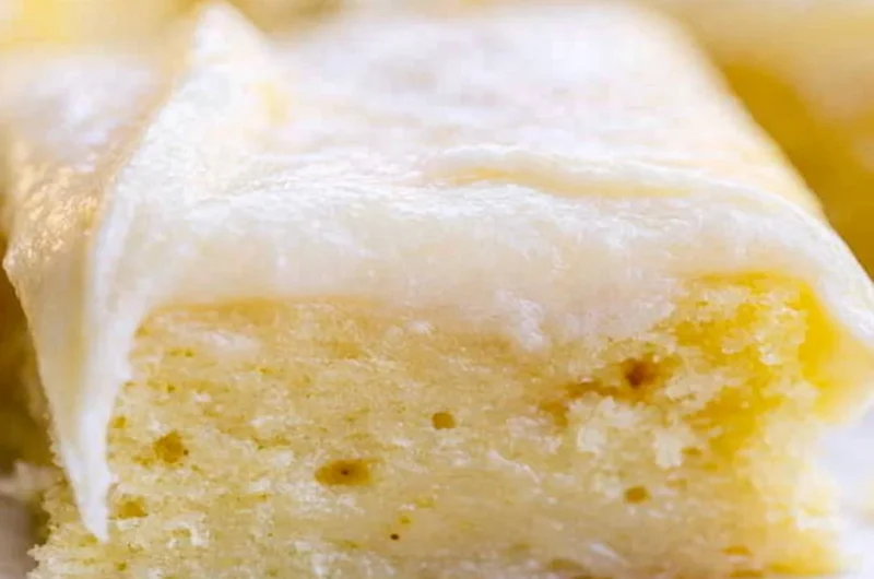 Cozy White Texas Sheet Cake decorated and ready to serve